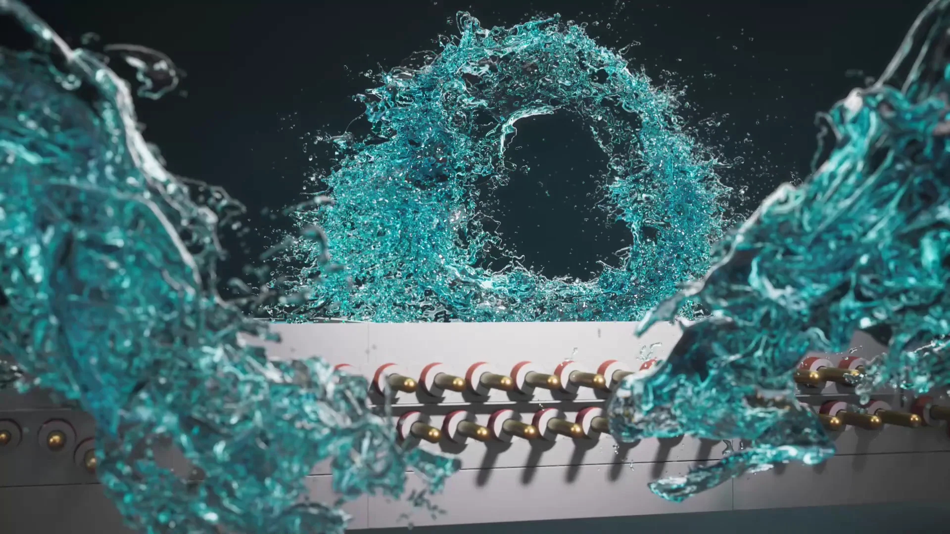 Dynamische visualisatie van water door een technisch systeem
