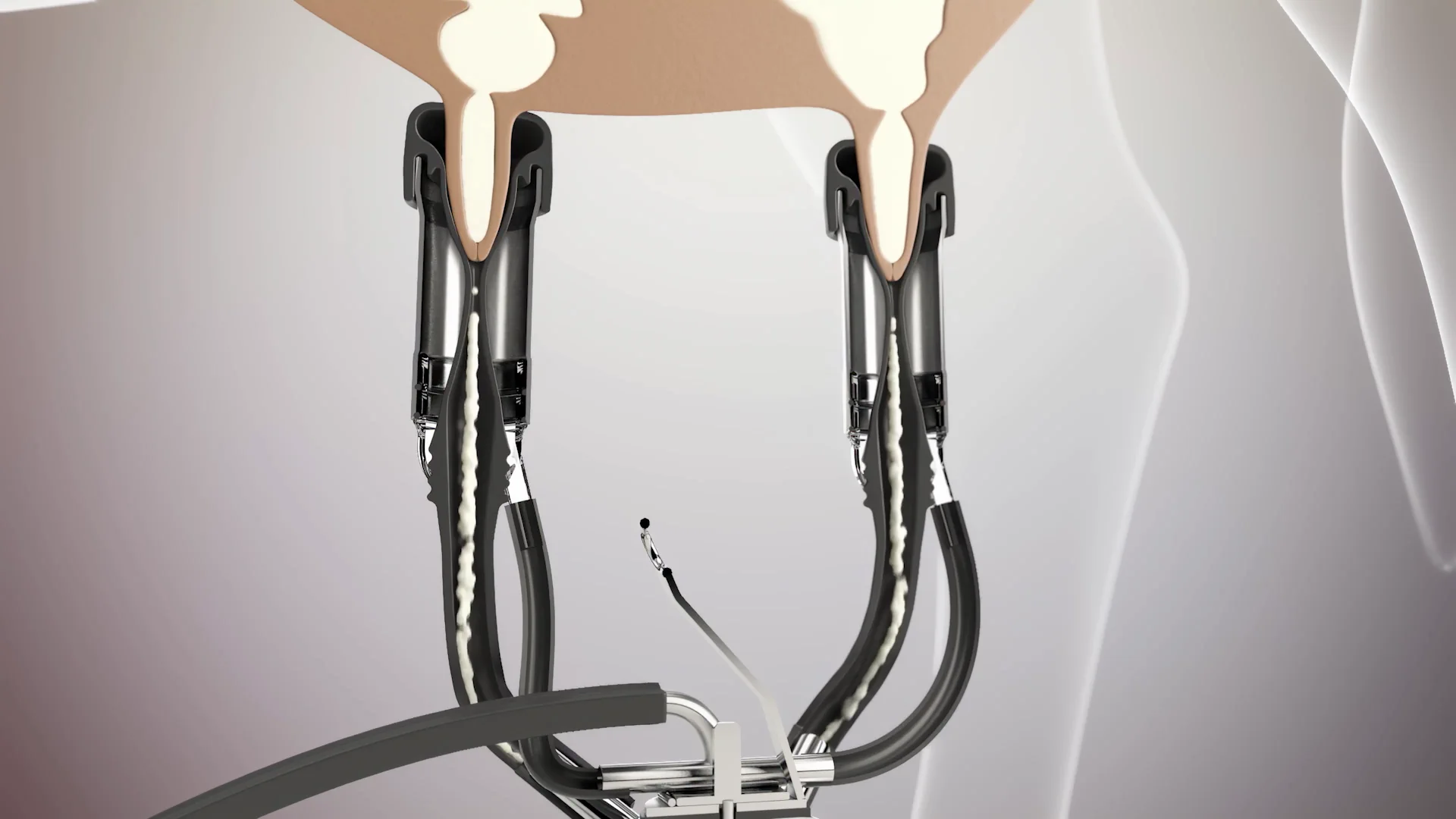 Technical cutaway of the Fullwood milking system and its internal operation